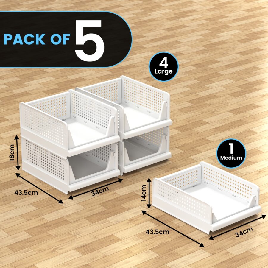 5 Pack Wardrobe Storage Organiser - Image 2