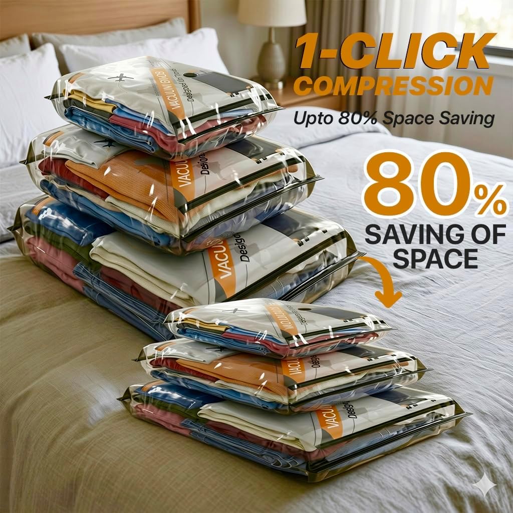 15 Pack Reusable Vacuum Storage Travel Bags - Image 2