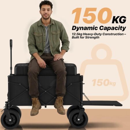 300L Foldable Wagon Collapsible Cart Beach Trolley - Image 2