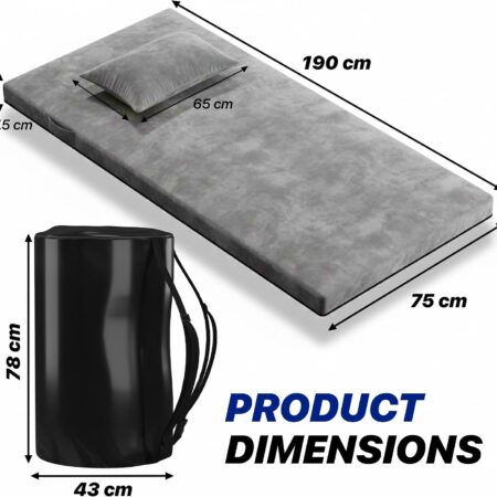 Portable Single Foldable Gel Memory Foam Floor Mattress - Image 2