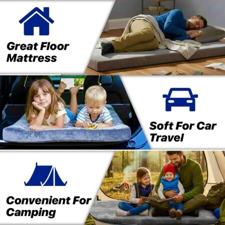 Portable Single Foldable Gel Memory Foam Floor Mattress - Image 7