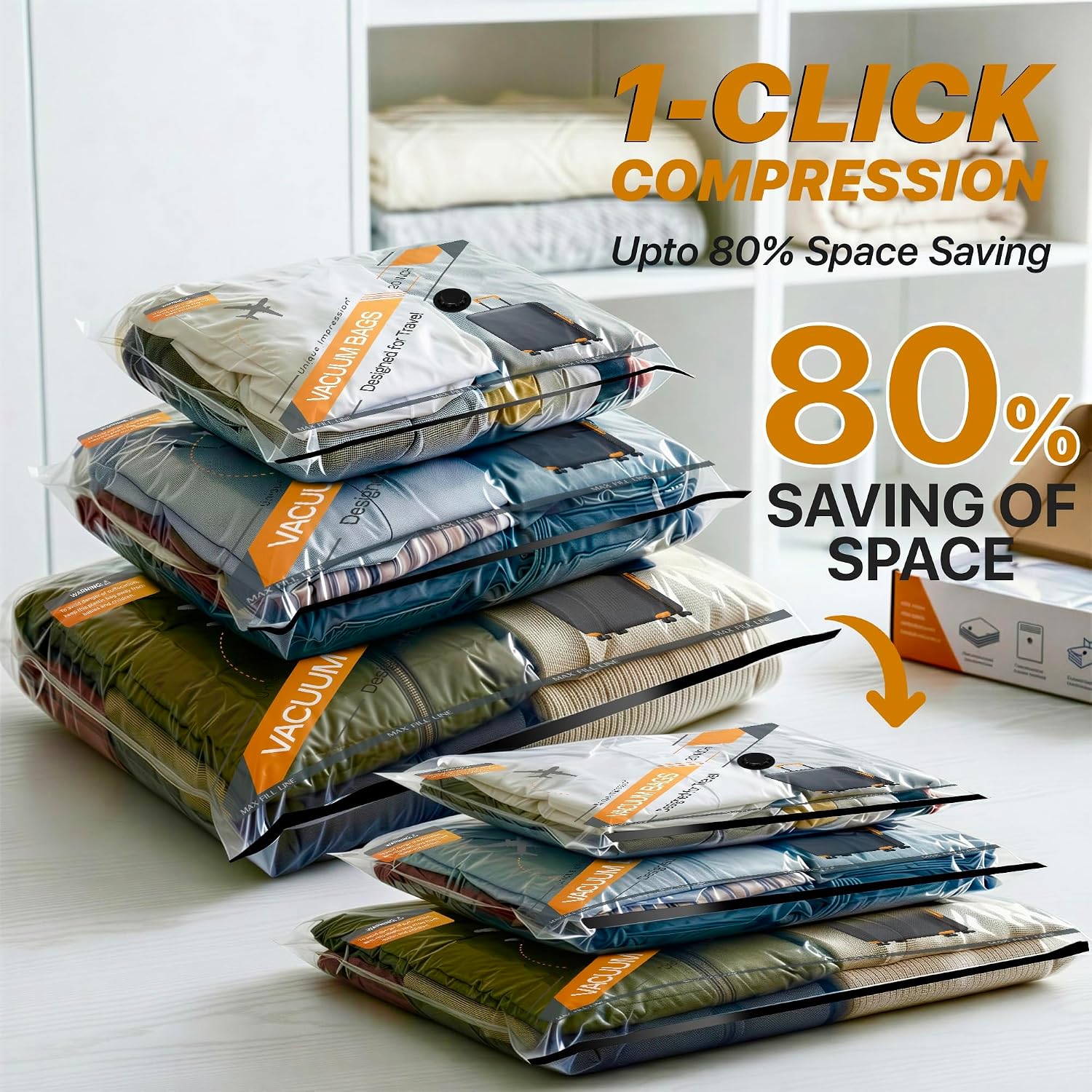 15 Pack Reusable Vacuum Storage Bags For Clothes Organiser - Image 3