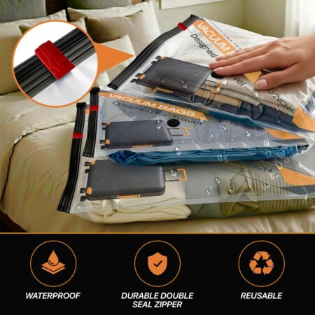 15 Pack Reusable Vacuum Storage Travel Bags - Image 5