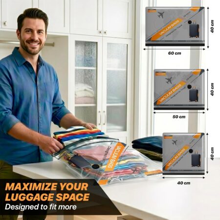 15 Pack Reusable Vacuum Travel Storage Bags - Image 6