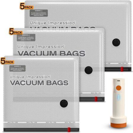 15 Pack Reusable Vacuum Luggage Organiser Set