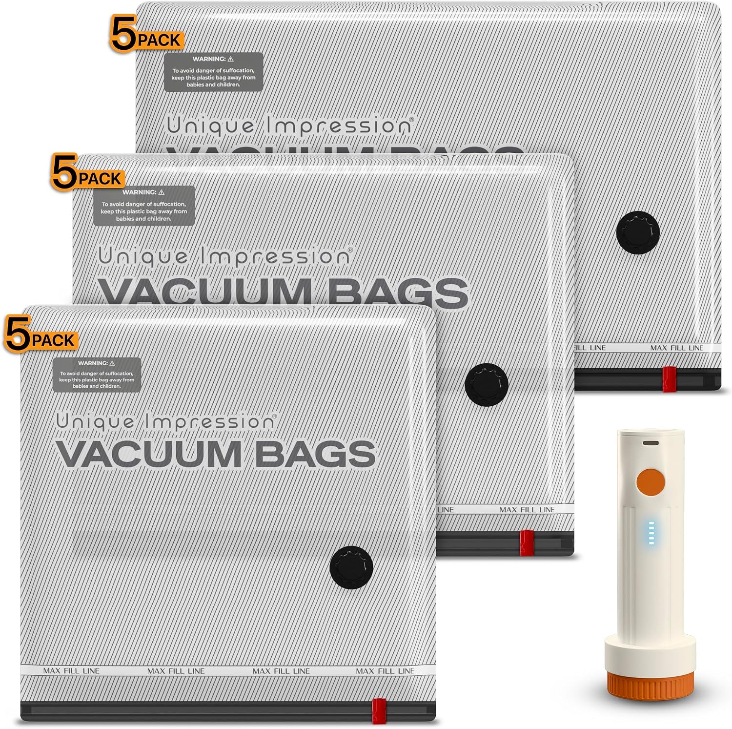 15 Pack Reusable Vacuum Luggage Organiser Set