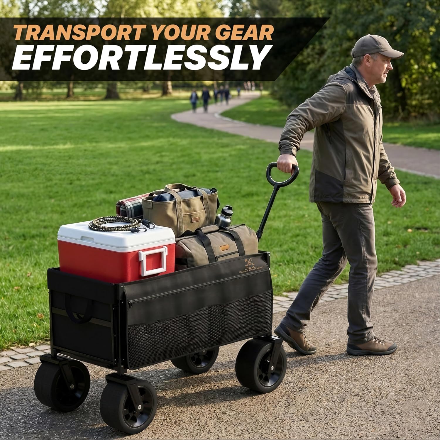 300L Foldable Wagon Collapsible Cart Beach Trolley - Image 5